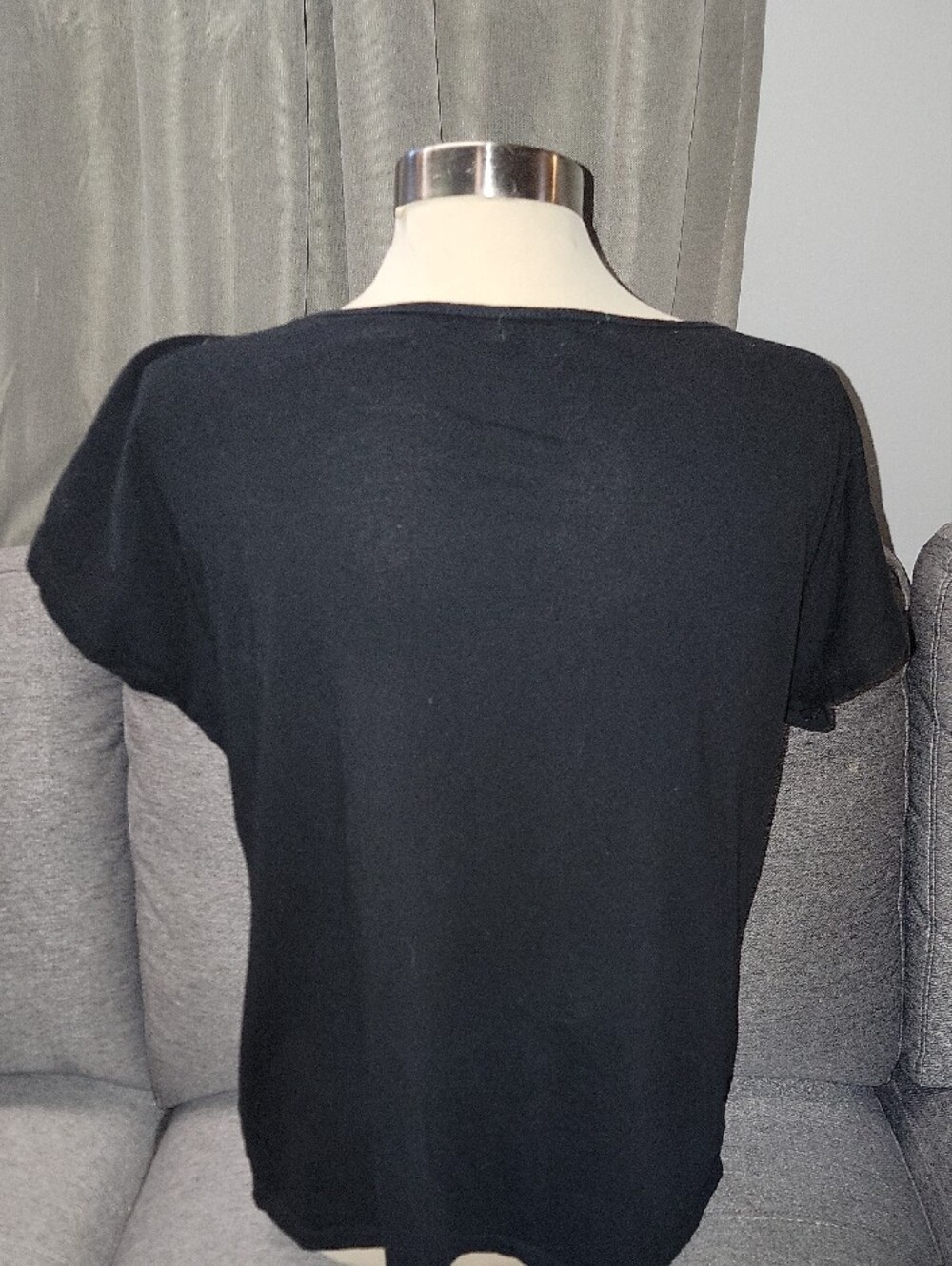Ralph Lauren Black Embroidered Scoop Neck Top - Picture 3 of 4